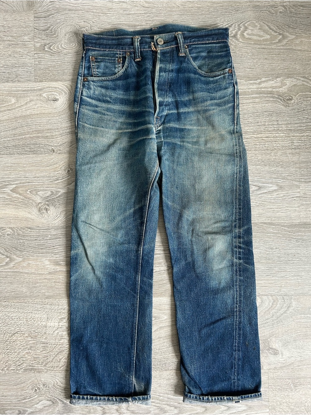 Rare 00s Warehouse Co Buffalo Patch Selvedge jeans Faded